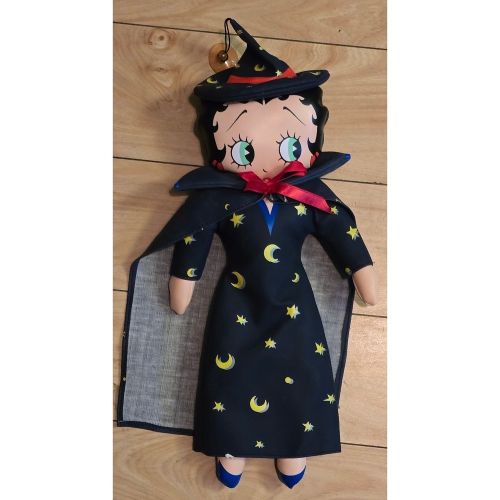 Betty Boop Halloween Witch Vinyl Plush Doll Celestial Moon Stars Hanging/Suction
